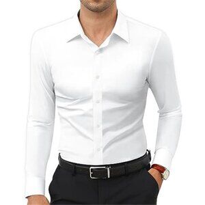 Stretch Mens Dress Shirts Long Sleeve Slim Fit Dress Shirts for Men